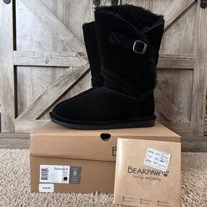 Bearpaw Tatum Boots, Size 8, Black